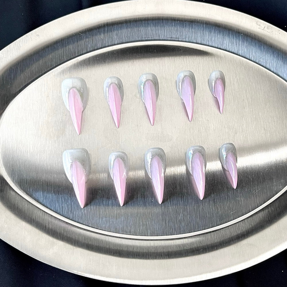 Lilac Fang - Lilac Pearl Handmade Cat Claw Press-On Nails