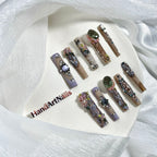 Amethyst Heirloom - Baroque Floral Jewel Press-On Nails