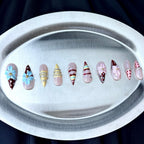 Candy Coast - Pastel 3D Floral Handmade Dragon Press-On Nails
