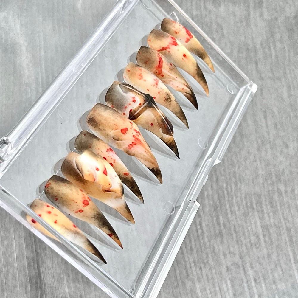 "Scorched Bone Splatter" - Matte Horror Zombie Claws