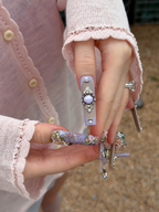 Amethyst Heirloom - Baroque Floral Jewel Press-On Nails