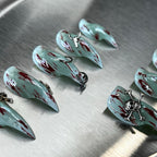Glacial Cross - Icy Blue Gothic Handmade Cat Claw Press-On Nails