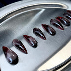 Garnet Smoke - Burgundy Smoke Handmade Dragon Press-On Nails