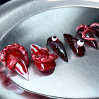 Crimson Familiar - Red Gothic 3D Handmade Dragon Press-On Nails