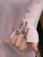 Amethyst Heirloom - Baroque Floral Jewel Press-On Nails