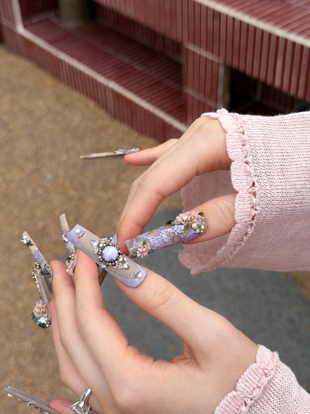 Amethyst Heirloom - Baroque Floral Jewel Press-On Nails
