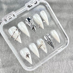 "Angelic Chrome Armor" - 3D White Cyber Y2K Press-On Nails