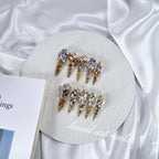 Champagne Gold Crystal Handmade Press On Nails