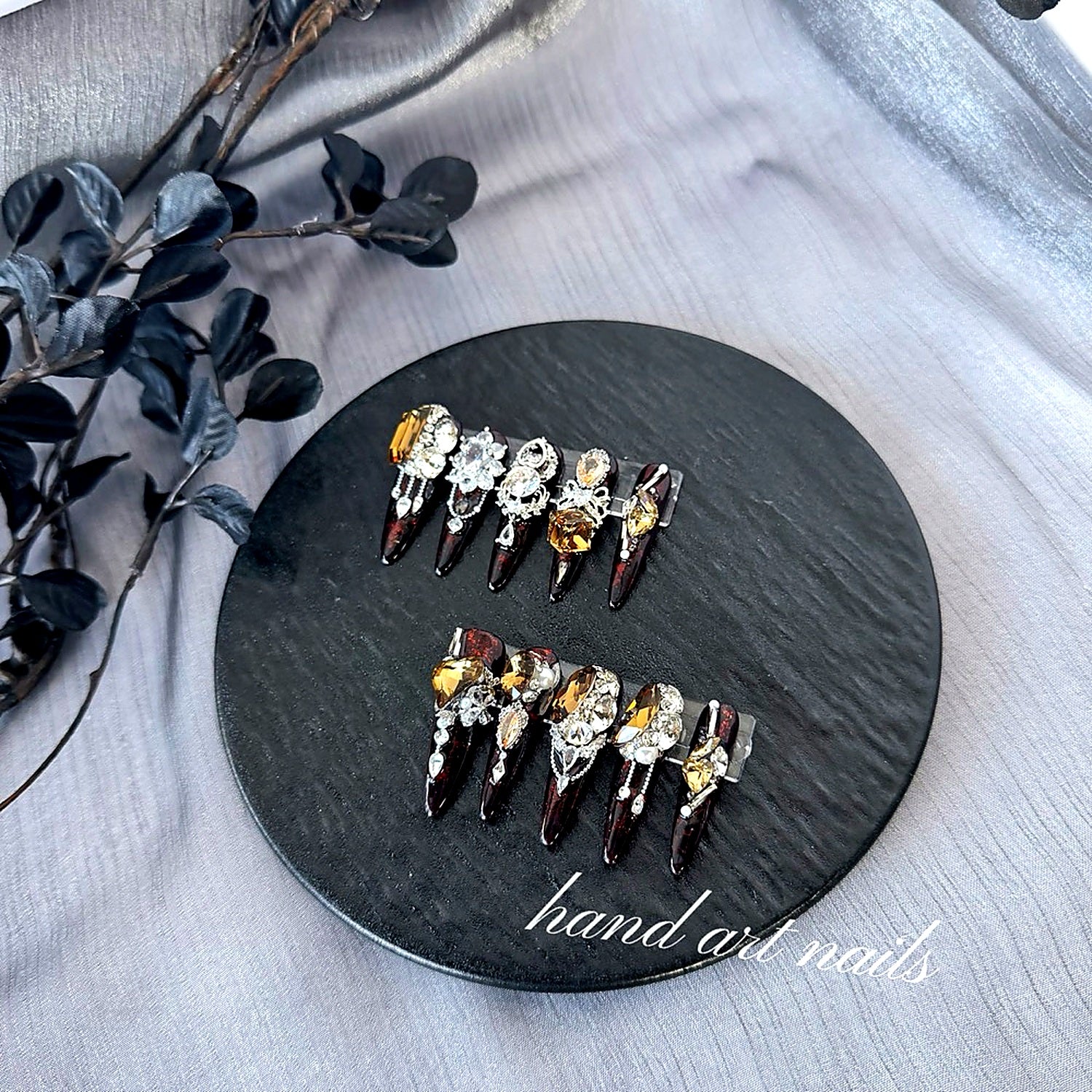Dark Brown Stiletto Handmade Luxury Press-On Nails