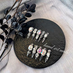 Black Silver Glitter Luxury Crystal Handmade Nail Set