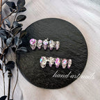 Purple Glitter Handmade Luxury Crystal Embellished Press-On Nails