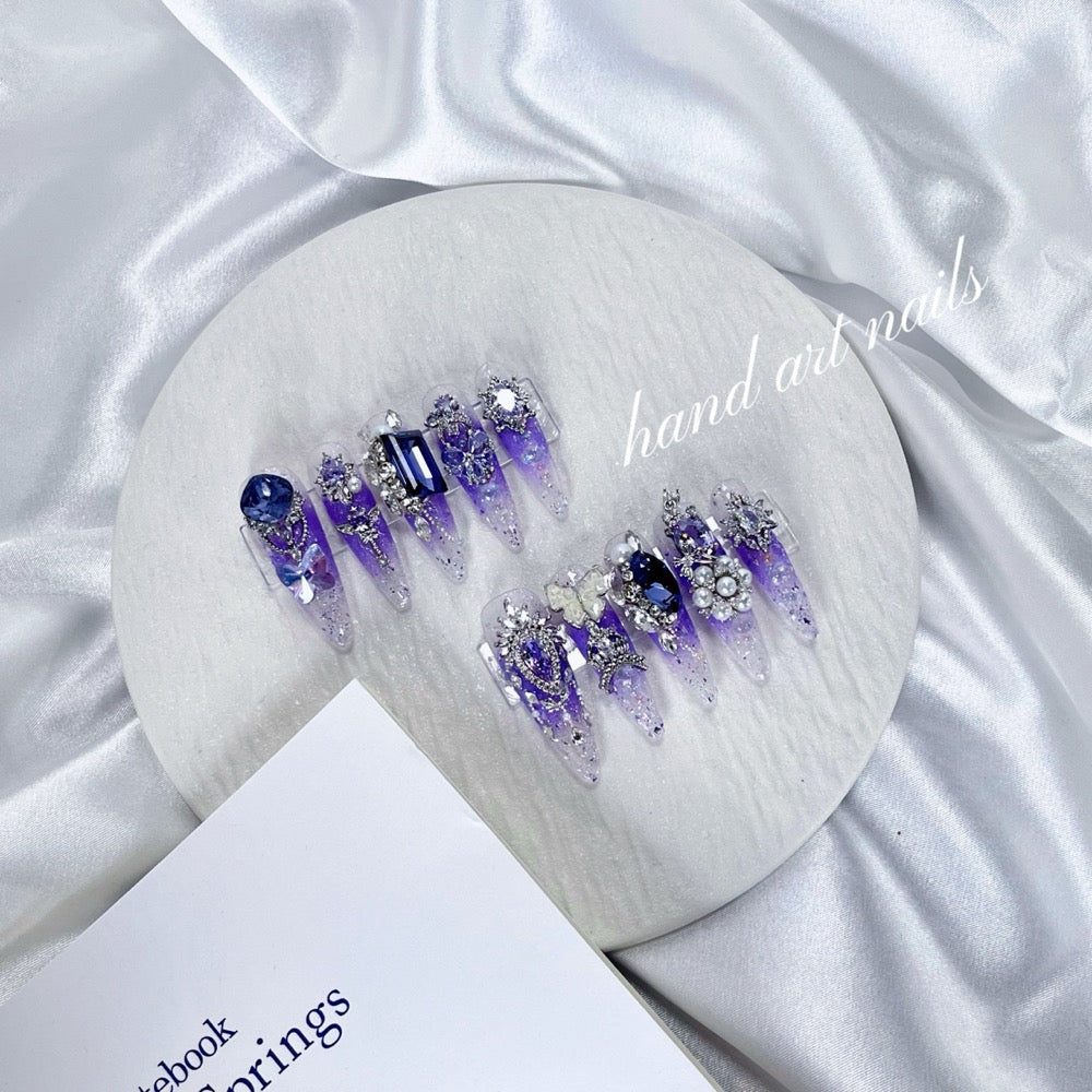 Crystal Atelier dimensional jeweled nail art