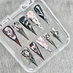 "Demonic Sketch Horror" - 3D Heavy Metal Gothic Nails