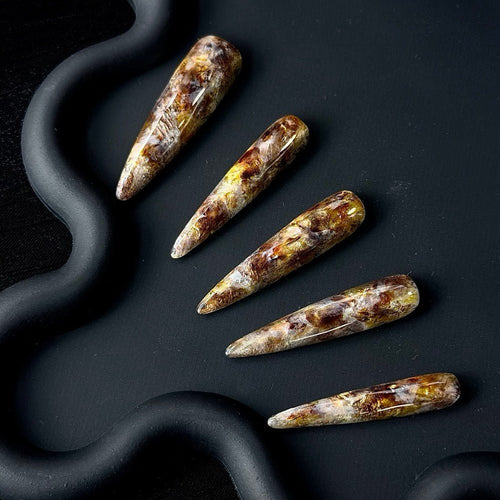 Amber Feather Reverie Lustre Press-On Nails - Handartnails