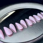 Rose Stardust - Pink Glitter Handmade Dragon Press-On Nails