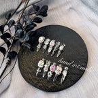 Black Silver Glitter Luxury Crystal Handmade Nail Set - Handartnails