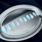 Neon Ribbon - Pink Aqua Swirl Handmade Dragon Press-On Nails