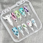 "Graffiti Angel Wings" - 3D Cyberpunk Airbrush Nails
