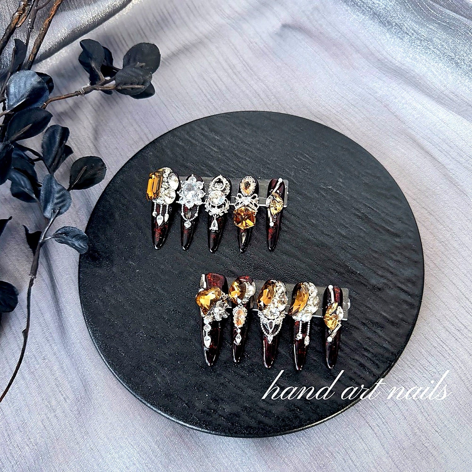 Dark Brown Stiletto Handmade Luxury Press-On Nails - Handartnails