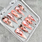 "Pink Tattoo Script" - Y2K Pierced Grunge Press-On Nails