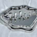 handartnails: "Dark Vine Cross Piercing Punk" – 3D Metal Piercing Charm Handmade Medium Stiletto Nails - Handartnails