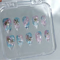 handartnails: "Ocean Mermaid Starfish Shell" – 3D Sea Metal Charm Handmade Long Stiletto Nails - Handartnails