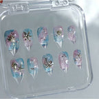 handartnails: "Ocean Mermaid Starfish Shell" – 3D Sea Metal Charm Handmade Long Stiletto Nails - Handartnails