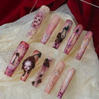 Bloody Cherry Gothic Doll Nails "Blood Stain" | Handartnails