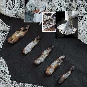 Burnt Lace Gothic Bride Nails "Ember Bride" |  Handartnails