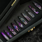 Purple Gothic Bat Nails "Bat Window" | Handartnails