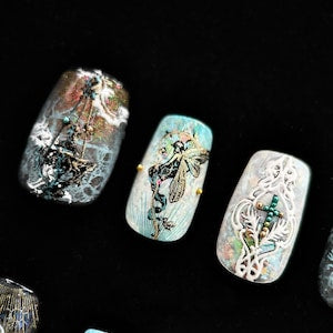 Burnt Lace Gothic Nails "Ember Bride" | Handartnails