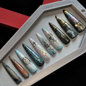 Burnt Lace Gothic Nails "Ember Bride" | Handartnails