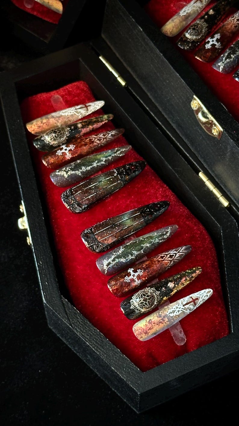 Gothic Cosmic Press on Nails "Dark Day Era" | Handartnails