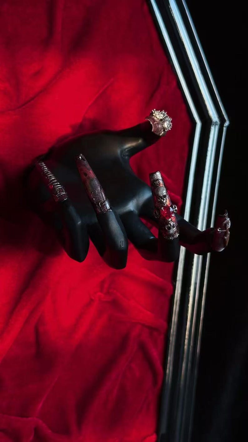 Gothic Blood Red Skull Press on Nails | Handartnails