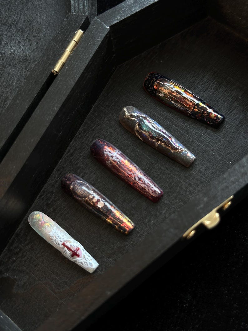 Gothic Cosmic Press on Nails "Dark Day Era" | Handartnails