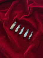 Burnt Lace Gothic Bride Nails "Ember Bride" |  Handartnails