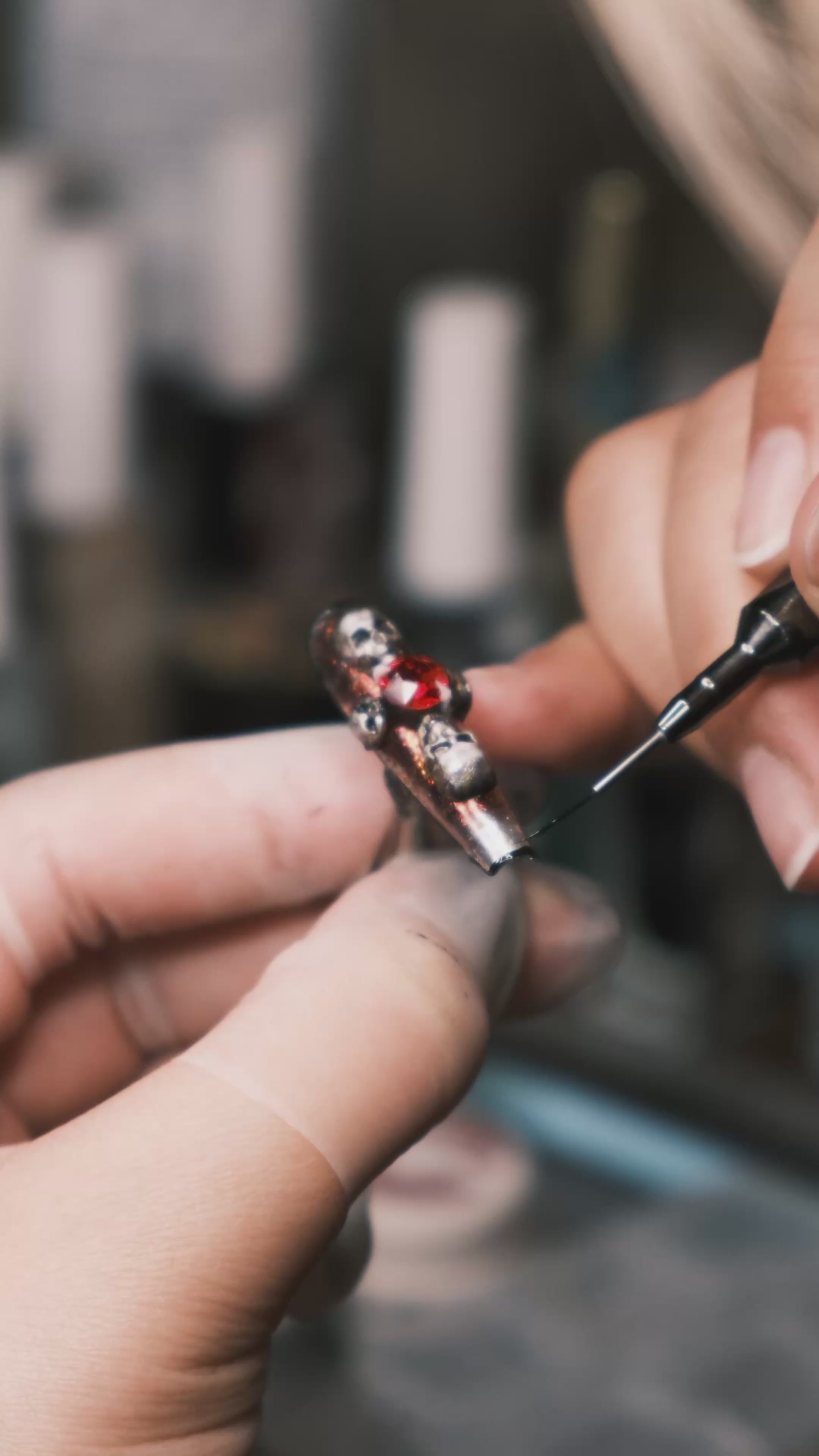 Gothic Blood Red Skull Press on Nails | Handartnails