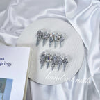 Silver Diamond Frost Handmade Press On Nails - Handartnails