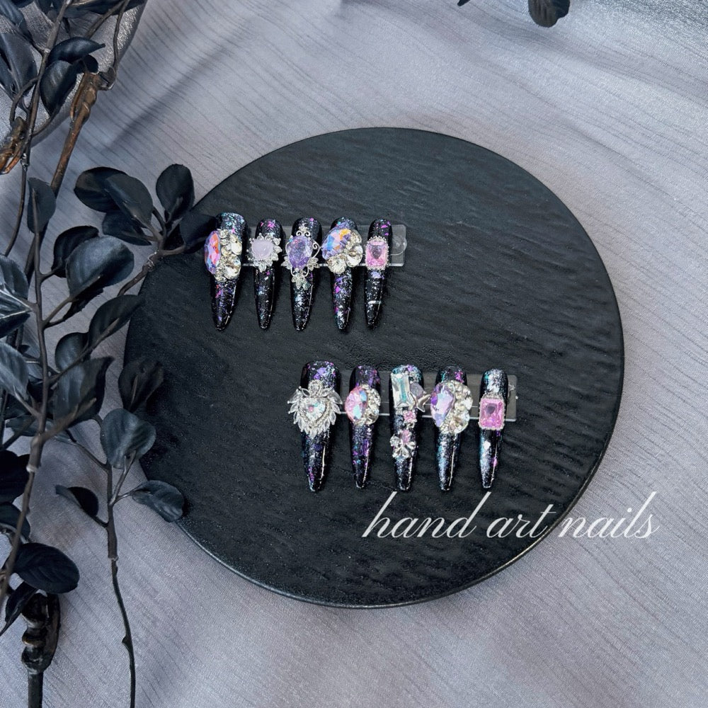 Dark romance statement nail art